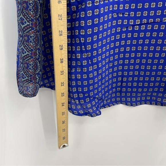Madewell Silk Tee Blue Ascot Grid Dress B5377 Sz XS - Picture 5 of 8
